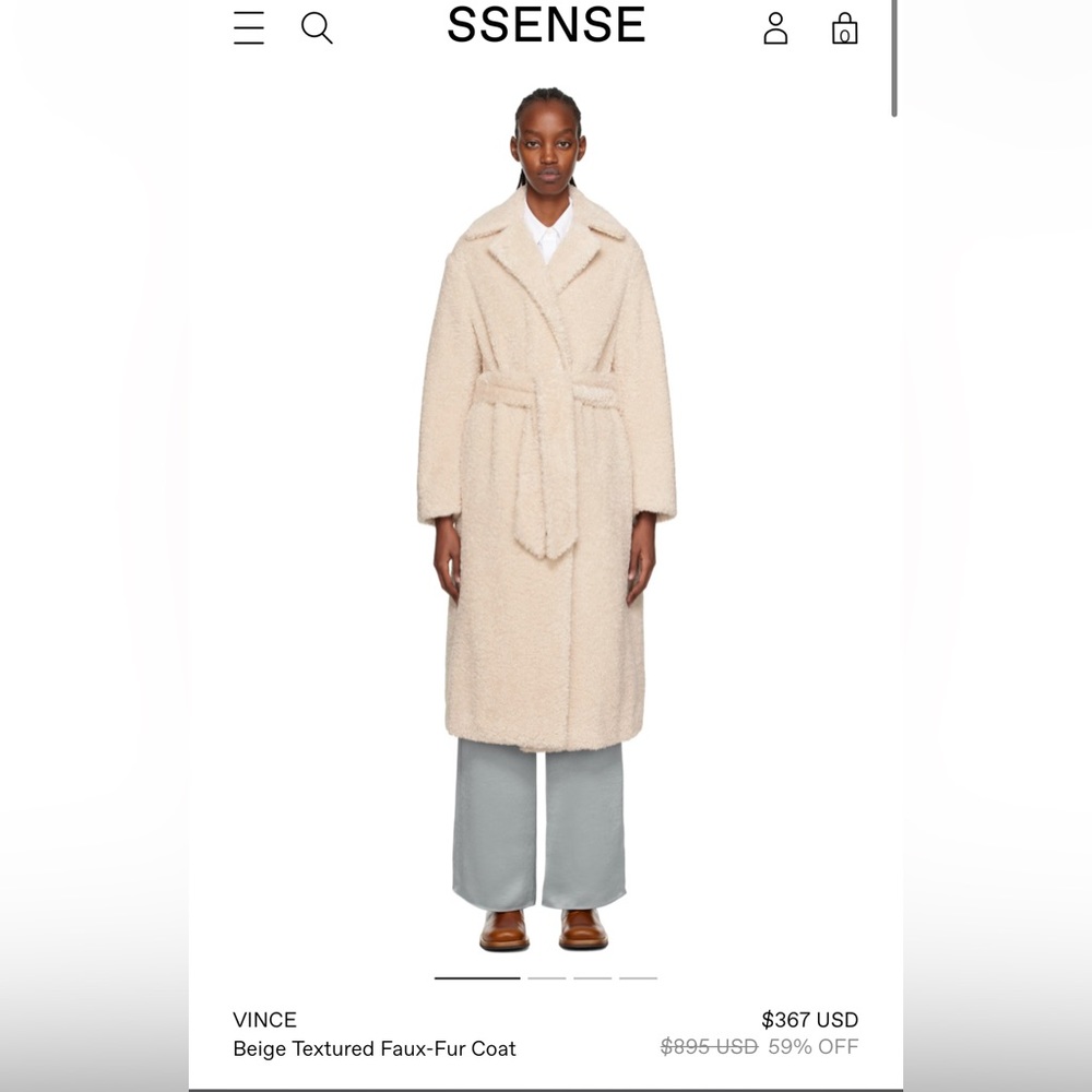 Vince faux shearling long coat